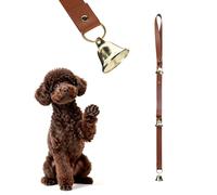 BOUYOTA Dog Door Bells for Potty Training, Big Brass Puppy Housebreaking Bell with Leather Strap, Train Your Dog to Ring to Go Outside
