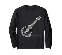 Bouzouki Line Art Design Greek Music Instrument Long Sleeve T-Shirt