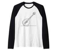 Bouzouki Line Art Greek Music Raglan Baseball Tee