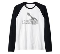 Bouzouki Line Art Greek Player Raglan Baseball Tee