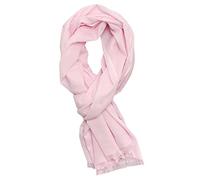 Bovari Women's scarf made of 100% combed organic cotton, hand-woven, lightweight, breathable, thin, summer scarf in XL size 180 x 70 cm, pink / soft pink, XL