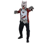 Boveco 3 PCS Halloween Werewolf Costume for Men Adult Full Moon Wolf Outfit | Full Moon Wolf Outfit 3 piece with Mask Gloves Furry Scary Costume Set for Holiday Party Cosplay