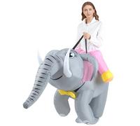 Boveco Halloween Elephant Inflatable Costume Adult Blow up Fancy Dress Costumes Half Body Animal Suit for Cosplay Party