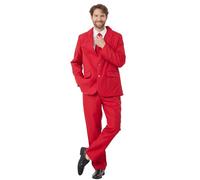Boveco Mens Suit Solid Color Leisure Suit Costume for Halloween Prom Party 3 Piece Outfit with Jacket Pants Tie 2XL