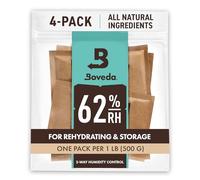 Boveda 62% Two-Way Humidity Control Packs For Storing 1 lb - Size 67 - 4 Pack - Moisture Absorbers for Storage Containers - Humidifier Packs - Hydration Packets in Resealable Bag