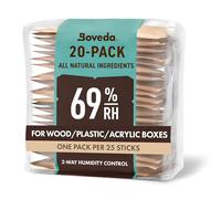Boveda 69% Two-Way Humidity Control Packs For Plastic & Wood Humidifier Boxes & Zip Lock Bags - Size 60 - 20 Pack - Moisture Absorbers - Humidifier Packs - Hydration Packets in Resealable Bag