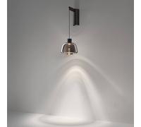 Bover LED wall light Drep A/01, smoke grey, glass, 2,700 K