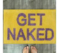 BOVEU Get Naked Bathroom Rugs Bath Mats, 17" x 24" Non Slip Absorbent Small Bath Rugs, Machine Washable Yellow Bath Mat for Bathtub Bathroom Floor, Yellow