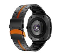 BOVIPO Titanium Band Compatible with Samsung Galaxy Watch 7 Ultra 47mm, Solid Men Replacement Robust Metal Link Wristband (Black/Orange)