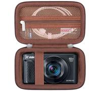 BOVKE Camera Case for Canon PowerShot SX740/ SX730/ SX720 HS/ G7 X Mark III/ G7X Mark II/ V1 Digital Camera, Hard Protective Holder Travel Storage Bag, Mesh Pocket for Cable, SD Card, Brown