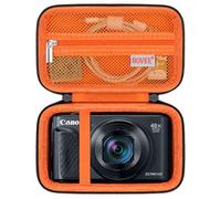 BOVKE Camera Case for Canon PowerShot SX740/ SX730/ SX720 HS/ G7 X Mark III/ G7X Mark II/ V1 Digital Camera, Hard Protective Holder Travel Storage Bag, Mesh Pocket for Cable, SD Card, Black+Orange