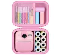 BOVKE Camera Case for ETIKEZ/TIATUA/CalineGam/Himont/MYSTILUCK/Manttely/GREENKINDER//CKATE/Hangrui/ASTGMI Kids Instant Print Camera, with Mesh Pocket for Accessories, Pink - Camera and NOT Included