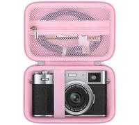 BOVKE Camera Case for Fujifilm X100VI/ X100V/ X100F/ X100S/ X-E5 Digital Camera, Fujifilm X100VI Camera Travel Storage Bag Hard Case Holder, Extra Mesh Pocket for Batteries, SD Card, USB Cable, Pink