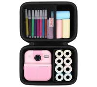 BOVKE Camera Case for HiMont/Gofunly/Hangrui/UIONVO/GREENKINDER/MYSTILUCK ETIKEZ/TIATUA/CalineGam/ASTGMI Kids Instant Print Cameras, Christmas Birthday Gifts for Girls Boys, Black (Case Only)