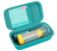 BOVKE Carry Case for EasyChamber Anti-Static Spacer Device/Asthma Inhaler, Inhaler Spacer, Compatible Adult Mask and Kids Mask, Inhaler Chamber, Turquoise (Case Only)