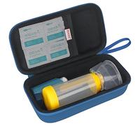 BOVKE Carry Case for EasyChamber Anti-Static Spacer Device/Asthma Inhaler, Inhaler Spacer, Compatible Adult Mask and Kids Mask, Inhaler Chamber, Blue (Case Only)