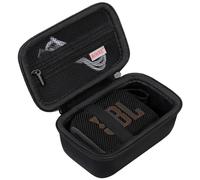 BOVKE Carrying Case Compatible with JBL Go 3/4 Wireless Bluetooth Portable Speaker, Extra Mesh Pocket for Charging Cables and Accessories, Black
