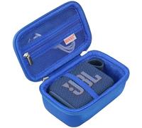 BOVKE Carrying Case Compatible with JBL Go 3/4 Wireless Bluetooth Portable Speaker, Extra Mesh Pocket for Charging Cables and Accessories, Blue
