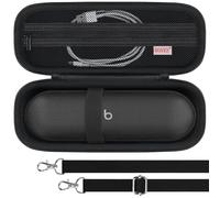 BOVKE Carrying Case for Beats Pill - Portable Bluetooth Speaker, New Beats Pill Wireless Speaker Travel Holder Bag with Extra Mesh Pocket for Charging Cables, Accessories, Black+Black