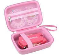 BOVKE Carrying Case for blinger Diamond Collection Starter Kit Gem Stamper, Mesh Pocket for Gems Rhinestones, Blinger Kids Hair Styling Tool Storage Bag, for Girls Womens, Pink+Pink