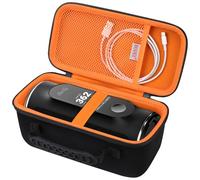 BOVKE Carrying Case for Blue Tees Golf Player+ GPS Speaker with Touch Screen Display, Portable Golf GPS Speaker Holder with Extra Space for Charging Cables, Black+Orange