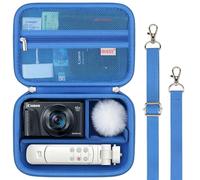 BOVKE Carrying Case for Canon G7X Mark III Mark II, PowerShot SX740 SX730, Sony ZV-1 II/ZV-1F Compact 4K Vlogging Digital Camera Travel Storage Bag for Tripod Microphone Cameras Accessory, Blue