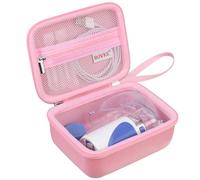BOVKE Carrying Case for Handheld Mesh Nebulizer Machine for Adults and Kids, Cool Mist Steam Inhaler Portable Nebulizer Holder with Extra Pocket for Cables, Batteries, Pink (CASE ONLY)