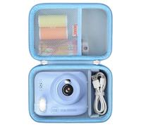 BOVKE Carrying Case for Kids Camera Instant Camera, Kids Digital Camera Instant Print Holder with Mesh Pocket for Camera Print Paper and Cables for Toddler Kids Toys Christmas Birthday Gifts, Blue