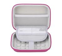 BOVKE Carrying Case for SEMKOTREE Hair Gem Stamper, Extra Mesh Pocket fits Gems Rhinestones, Jewels Machine Stamp, Tweezers and Accessories, Storage Travel Bag for Hair Gems Bedazzler Kit, Raspberry