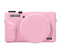 BOVKE Case for Canon Powershot G7 X Mark III Digital Camera, Soft Silicone Protective Cover with Removable Lens Covers for Canon Powershot G7X Mark III DSLR Camera, Pink