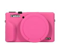 BOVKE Case for Canon Powershot G7 X Mark III Digital Camera, Soft Silicone Protective Cover with Removable Lens Covers for Canon Powershot G7X Mark III DSLR Camera, Rose Red