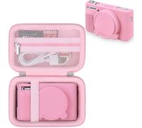 BOVKE Case for Canon PowerShot SX740 / SX730 Digital Camera, 1* Canon SX740 HS Hard Carrying Case + 1* SX740 Camera Soft Rubber Cover with Removable Lens Cover, Pink