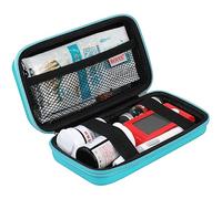 BOVKE Diabetic Supplies Case, Diabetes Travel Bag for Testing Kit, Blood Glucose Monitor Meters, Test Strips, Medication, Lancets, Needles, Syringes and Other Diabetic Supplies, Turquoise