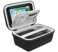 BOVKE GPS Hard Carrying Case for 5-5.5 inch TomTom Car Sat Nav GO Classic/Basic/520/GO Professional 520, Garmin Drive 52/DriveSmart 55/Drive 51/Drive 50 Sat Nav, Mesh Pocket for Charger, Cables, Black