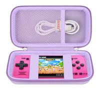 BOVKE Hard Carrying Case for WELLST·G Handheld Game for Kids-Preloaded 220 Retro Video Games, Portable Gaming Player Storage Travel Bag with Extra Mesh Pocket fits Charging Cable, SD Card, Purple