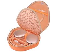 BOVKE Hard Carrying Case with Sleep Mode for Apple AirPods Max Wireless Over-Ear Headphones, AirPods Max Protective Portable Storage Bag with Mesh Pocket for USB-C Charging Cables Accessories, Orange
