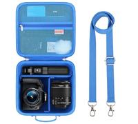 BOVKE Hard Case for Canon EOS 2000D/4000D/R50/R6 Mark II/R100/R10/R8/Sony Alpha a6400/a6700/Alpha 7 III/ZV-E10 Mirrorless Camera and Panasonic Camera, Lens, Tripod, Shoulder Strap & 3 Dividers, Blue