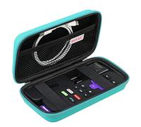 BOVKE Hard Case for Roku Streaming Stick 2025 / Plus 2025, Voice Remote Control Travel Case for Roku 3820EU Streaming Stick, Extra Mesh Pocket for Cables, Adapters, Turquoise