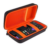 BOVKE Hard Case for Roku Streaming Stick 2025 / Plus 2025, Voice Remote Control Travel Case for Roku 3820EU Streaming Stick, Extra Mesh Pocket for Cables, Adapters, Black