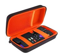 BOVKE Hard Case for Streaming Stick 2025 / Plus 2025, Voice Remote Control Travel Case for 3820EU Streaming Stick, Extra Mesh Pocket for Cables, Adapters, Black