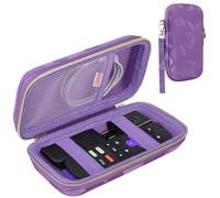 BOVKE Hard Case for Voice Remote Controller, Streaming Stick+ / 4K, Remote Case for TV Steaming Stick 3820R/ 3821R/3941R, Extra Mesh Pocket for Adapters, Cables, Purple Cube