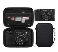 BOVKE Hard Case + Silicone Cover for Fujifilm X100VI Digital Camera, X100VI Protective Storage Bag Carrying Case with Soft Cover Sleeve Rubber Bundle Kit for Fuji X100VI, Black