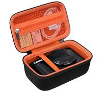 BOVKE Hard Shell Digital Camera Case for Canon PowerShot SX740 / SX730 Digital Camera, Compact 4K Vlogging Small Cameras Travel Carrying Storage Bag, Black+Orange