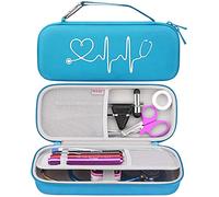 BOVKE Hard Stethoscope Case for 3M Littmann Classic III Monitoring, Lightweight II S.E, MDF Acoustica Deluxe Lightweight Dual Head Stethoscopes, Extra Room for Medical Accessories, Blue