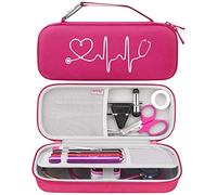 BOVKE Hard Stethoscope Case for 3M Littmann Classic III Monitoring, Lightweight II S.E, MDF Acoustica Deluxe Lightweight Dual Head Stethoscopes, Extra Room for Medical Accessories, Raspberry