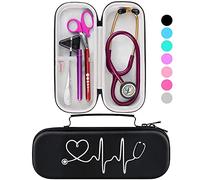 BOVKE Hard Stethoscope Case for 3M Littmann Classic III Monitoring Stethoscope,MDF Acoustica Deluxe Lightweight Dual Head Stethoscope, Lightweight II S.E. Stethoscopes and Medical accessories, Black