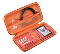 BOVKE Hard Travel Case for Texas Instruments TI-84 Plus CE/TI-84 Plus/TI-83 Plus CE/TI-83 Plus/Casio fx-9750GIII Graphing Calculator, Mesh Pocket for USB Cables, Manual, Pens, Accessories, Orange