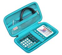 BOVKE Hard Travel Case for Texas Instruments TI-84 Plus CE/TI-84 Plus/TI-83 Plus CE/TI-83 Plus/Casio fx-9750GIII Graphing Calculator, Mesh Pocket for USB Cables, Manual, Pens, Accessories, Teal