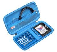 BOVKE Hard Travel Case for Texas Instruments TI-84 Plus CE/TI-84 Plus/TI-83 Plus CE/TI-83 Plus/Casio fx-9750GIII Graphing Calculator, Mesh Pocket for USB Cables, Manual, Pens, Accessories, Blue