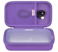 BOVKE Hard Travel Speaker Case for Bose New SoundLink Flex Speaker (2nd Gen) / Bose SoundLink Flex Bluetooth Portable Speaker, Extra Mesh Pocket for Bose Speaker Charger, Charging Cables, Lilac Purple